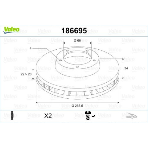 ÖN FREN AYNASI 307 00=>206 00=>207 06=>PARTNER-BERLINGO 96=>C2 03=>C3 02=>C5-C4 (266x22x4DLxHAVALI)